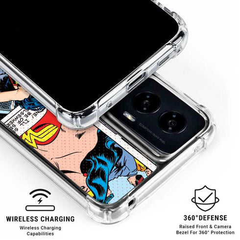 DC Comics Wonder Woman Comic Blast Moto G Power 5G (2024) Clear Case