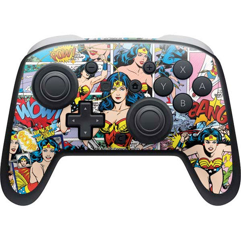 DC Comics Wonder Woman Comic Blast Nintendo Switch 2 (2025) Pro Controller Skin