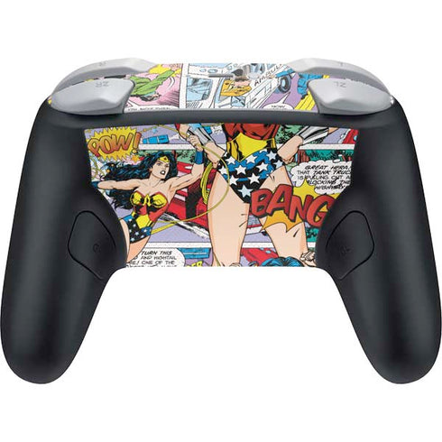 DC Comics Wonder Woman Comic Blast Nintendo Switch 2 (2025) Pro Controller Skin
