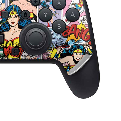 DC Comics Wonder Woman Comic Blast Nintendo Switch 2 (2025) Pro Controller Skin