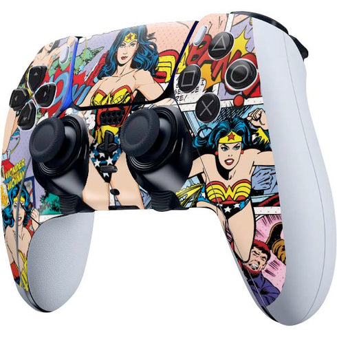 DC Comics Wonder Woman Comic Blast PS5 DualSense Edge Pro Controller Skin