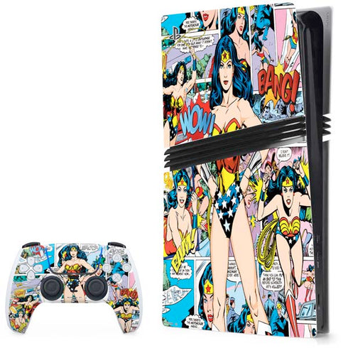 DC Comics Wonder Woman Comic Blast PS5 Pro Bundle Skin