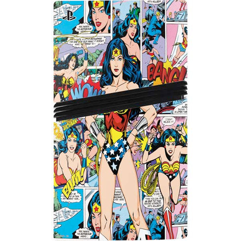 DC Comics Wonder Woman Comic Blast PS5 Pro Console Skin