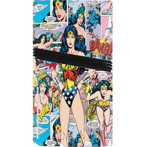 DC Comics Wonder Woman Comic Blast PS5 Pro Disk Console Skin
