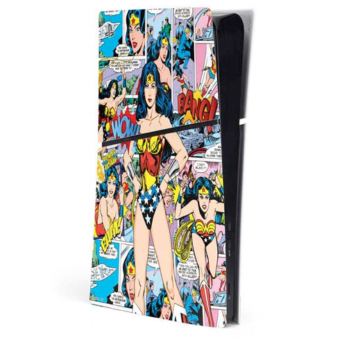 DC Comics Wonder Woman Comic Blast PS5 Slim Digital Edition Console Skin