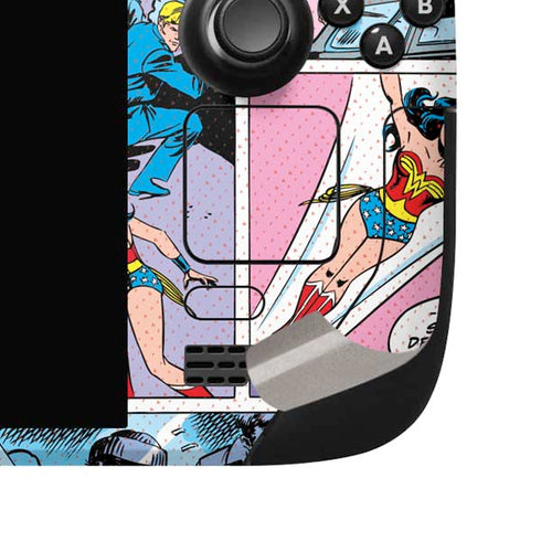 DC Comics Wonder Woman Comic Blast Steam Deck Handheld Gaming Computer OLED Skin