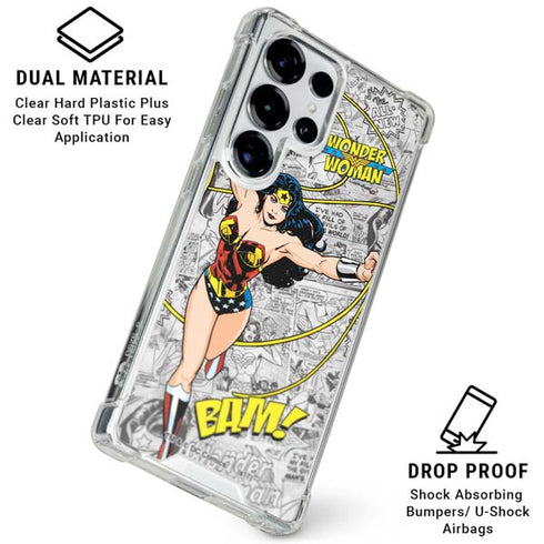 DC Comics Wonder Woman Classic Action Pose Galaxy S25 Ultra Clear Case