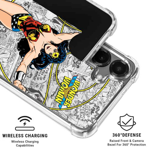 DC Comics Wonder Woman Classic Action Pose Galaxy S26 Plus Clear Case
