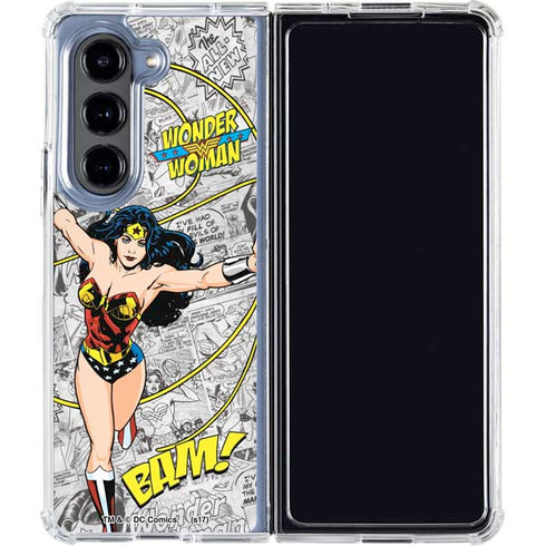 DC Comics Wonder Woman Classic Action Pose Galaxy Z Fold5 5G Clear Case
