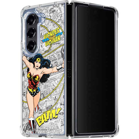 DC Comics Wonder Woman Classic Action Pose Galaxy Z Fold5 5G Clear Case