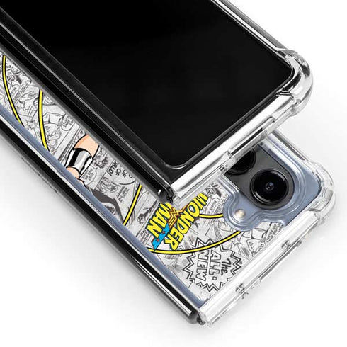 DC Comics Wonder Woman Classic Action Pose Galaxy Z Fold5 5G Clear Case