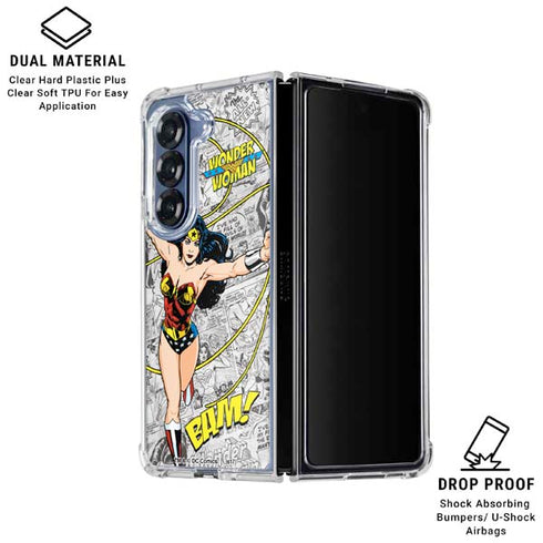 DC Comics Wonder Woman Classic Action Pose Galaxy Z Fold6 Clear Case