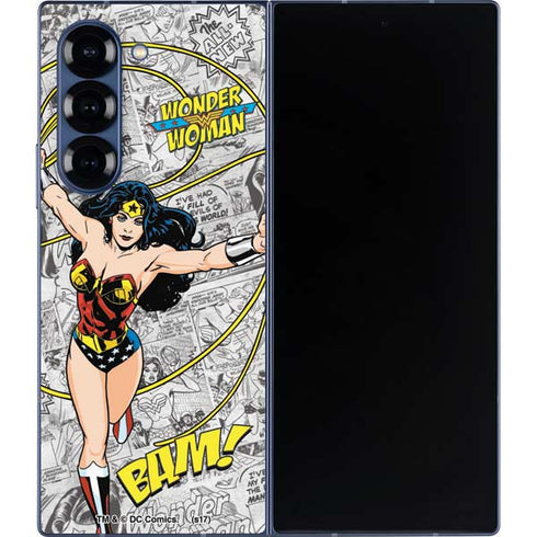 DC Comics Wonder Woman Classic Action Pose Galaxy Z Fold6 Skin