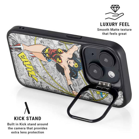 DC Comics Wonder Woman Classic Action Pose iPhone 14 Plus Kickstand Case