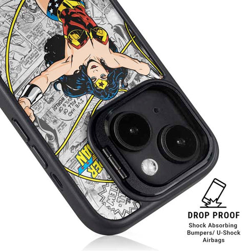 DC Comics Wonder Woman Classic Action Pose iPhone 14 Plus Kickstand Case