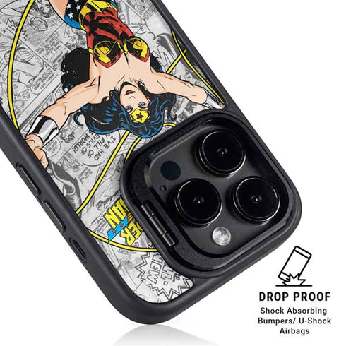 DC Comics Wonder Woman Classic Action Pose iPhone 14 Pro Kickstand Case