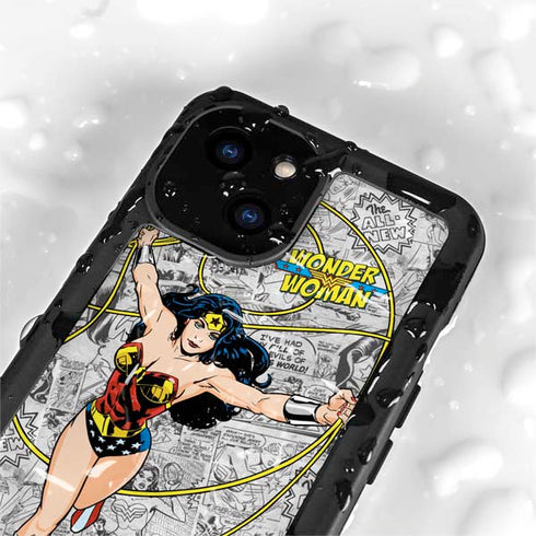 DC Comics Wonder Woman Classic Action Pose iPhone 15 Plus Waterproof Case