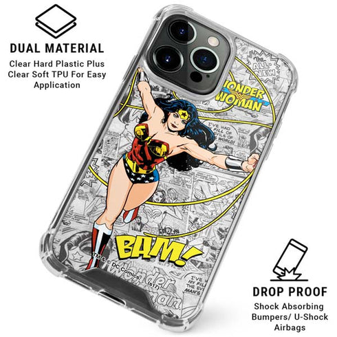 DC Comics Wonder Woman Classic Action Pose iPhone 16 Pro Max Clear Case