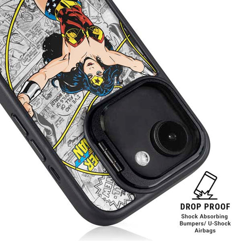 DC Comics Wonder Woman Classic Action Pose iPhone 16e Kickstand Case