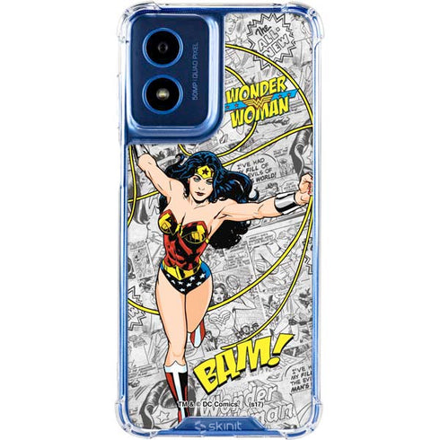 DC Comics Wonder Woman Classic Action Pose Moto G 5G (2024) Clear Case
