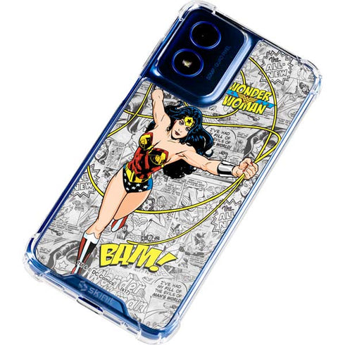 DC Comics Wonder Woman Classic Action Pose Moto G 5G (2024) Clear Case