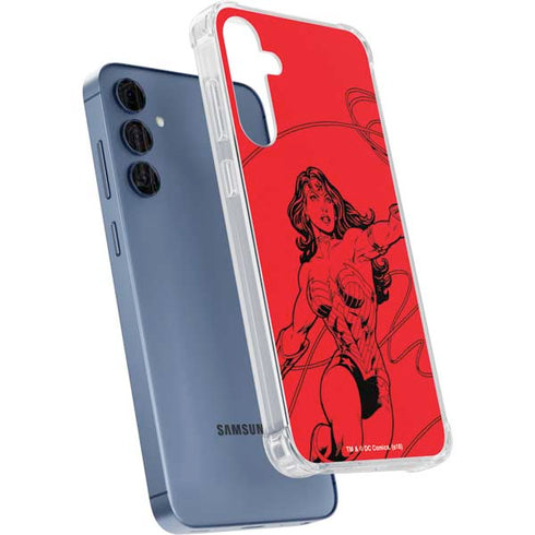 DC Comics Wonder Woman Comic Pop Galaxy A55 5G Clear Case
