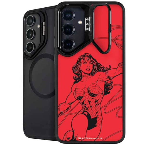 DC Comics Wonder Woman Comic Pop Galaxy S25 Kickstand Case