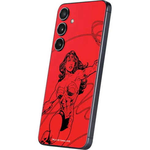 DC Comics Wonder Woman Comic Pop Galaxy S25 Plus Skin