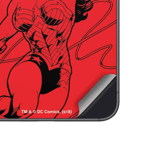 DC Comics Wonder Woman Comic Pop Galaxy S25 Plus Skin