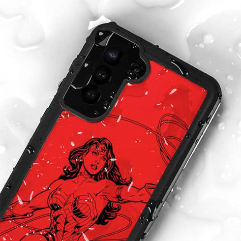 DC Comics Wonder Woman Comic Pop Galaxy S24 Plus Waterproof Case