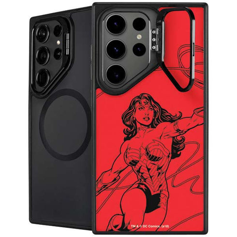 DC Comics Wonder Woman Comic Pop Galaxy S25 Ultra Kickstand Case