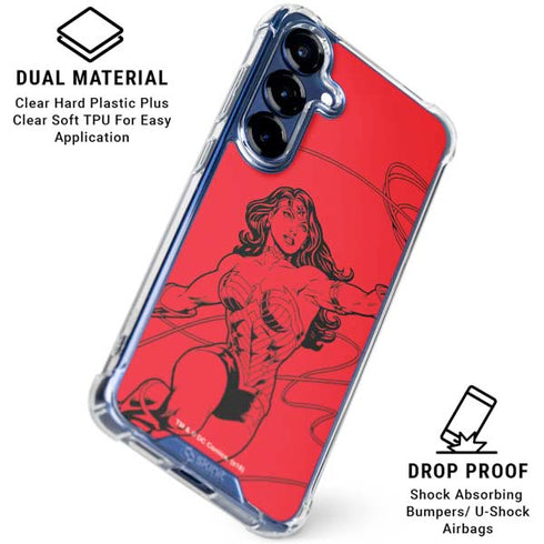 DC Comics Wonder Woman Comic Pop Galaxy S25 Plus Clear Case
