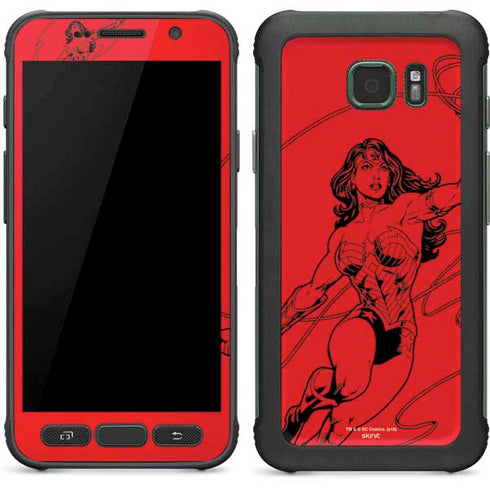 DC Comics Wonder Woman Comic Pop Galaxy S7 Active Skin