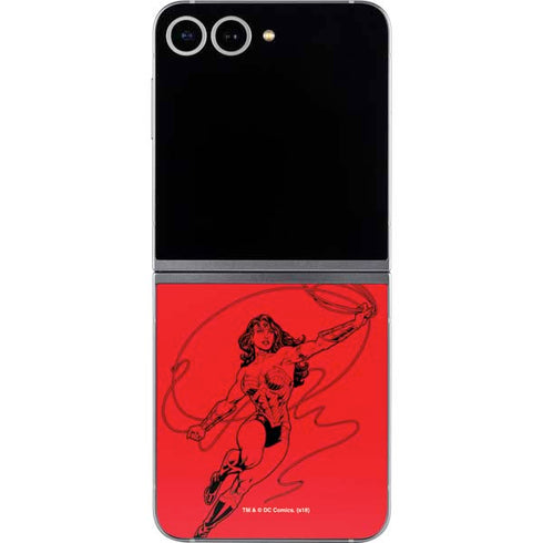 DC Comics Wonder Woman Comic Pop Galaxy Z Flip6 Skin