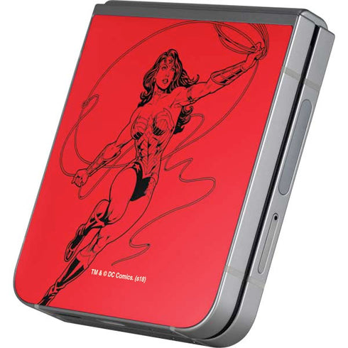 DC Comics Wonder Woman Comic Pop Galaxy Z Flip6 Skin