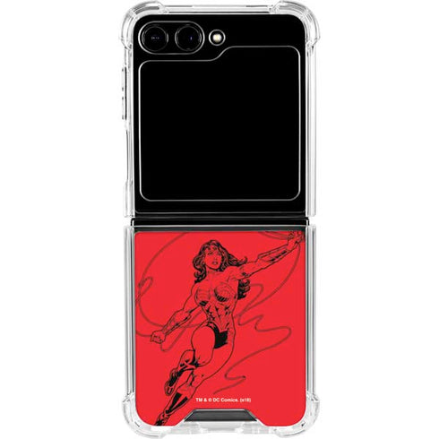 DC Comics Wonder Woman Comic Pop Galaxy Z Flip6 Clear Case