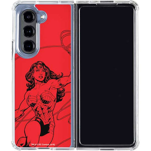 DC Comics Wonder Woman Comic Pop Galaxy Z Fold5 5G Clear Case
