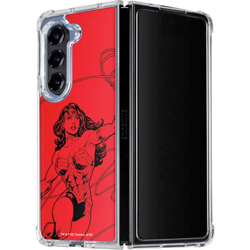 DC Comics Wonder Woman Comic Pop Galaxy Z Fold5 5G Clear Case