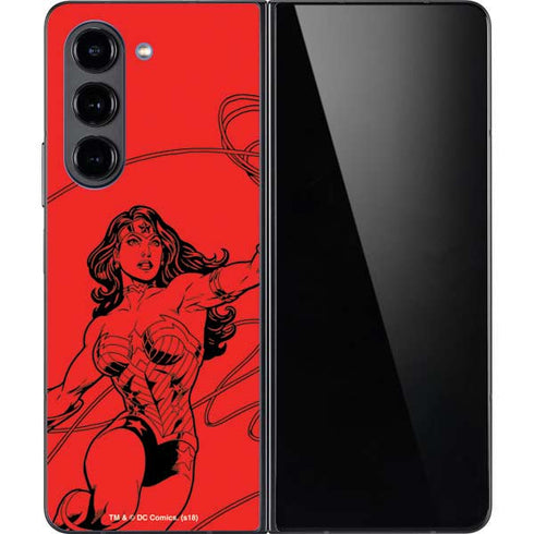 DC Comics Wonder Woman Comic Pop Galaxy Z Fold5 5G Skin