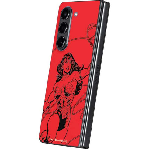 DC Comics Wonder Woman Comic Pop Galaxy Z Fold5 5G Skin