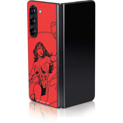 DC Comics Wonder Woman Comic Pop Galaxy Z Fold5 5G Skin