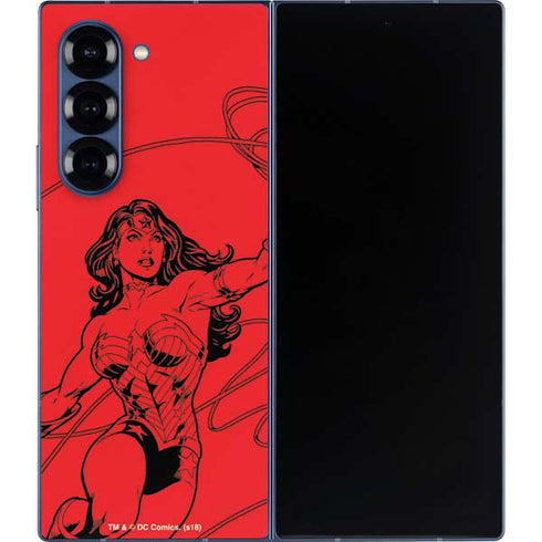 DC Comics Wonder Woman Comic Pop Galaxy Z Fold6 Skin