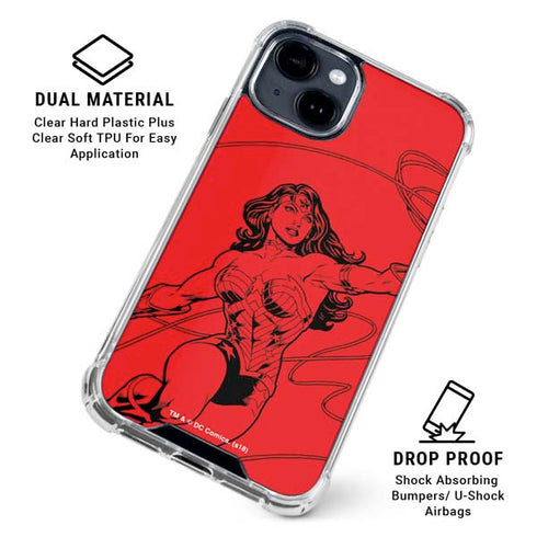 DC Comics Wonder Woman Comic Pop iPhone 15 Clear Case