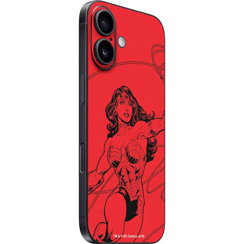 DC Comics Wonder Woman Comic Pop iPhone 16 Plus Skin