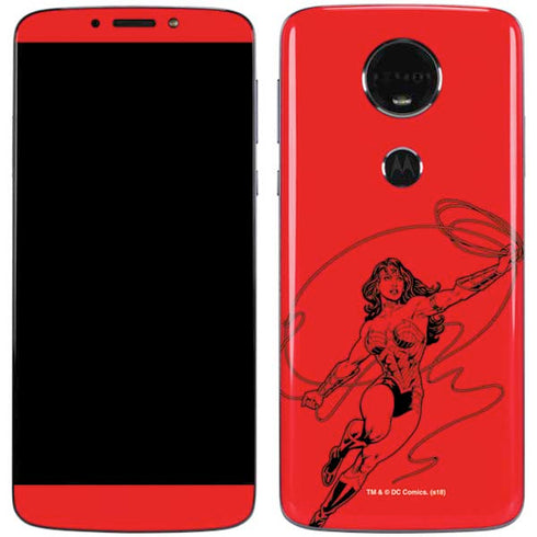 DC Comics Wonder Woman Comic Pop Moto E5 Plus Skin