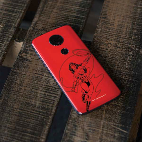 DC Comics Wonder Woman Comic Pop Moto E5 Plus Skin