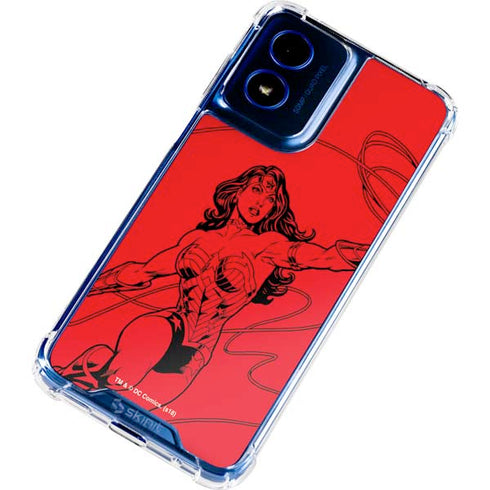DC Comics Wonder Woman Comic Pop Moto G 5G (2024) Clear Case