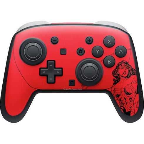 DC Comics Wonder Woman Comic Pop Nintendo Switch 2 (2025) Pro Controller Skin