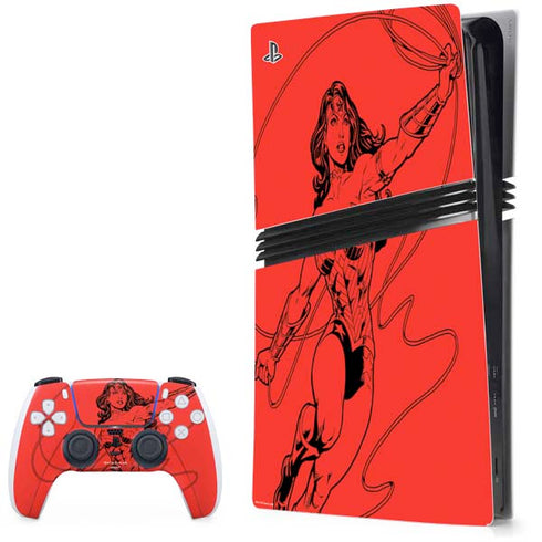 DC Comics Wonder Woman Comic Pop PS5 Pro Bundle Skin