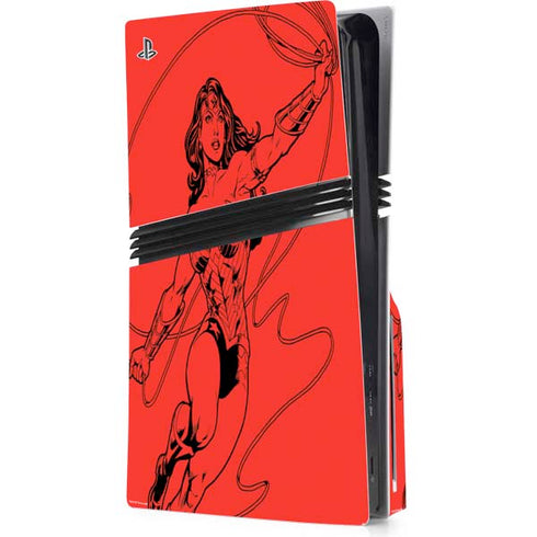 DC Comics Wonder Woman Comic Pop PS5 Pro Disk Console Skin